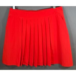 Bogner Venja Mini Skirt Womens 10 Red Orange Pleated German Performance Sport